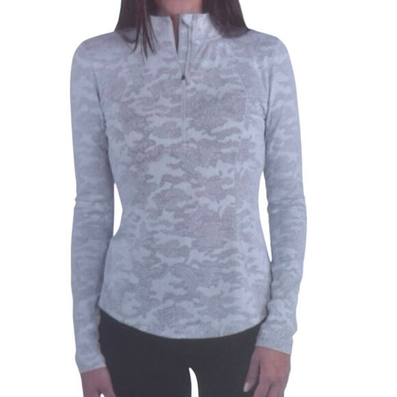 Spyder Tops - Spyder Women's White and gray Tech Quarter Zip Top Long Sleeve Pullover Gray XXL